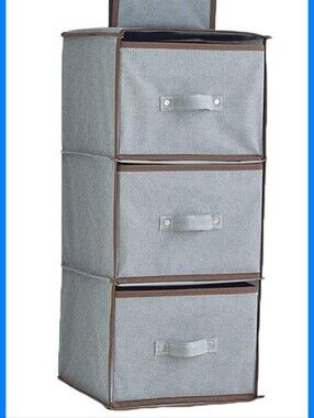 Gray 3-Tier Hanging Fabric Storage Organizer
